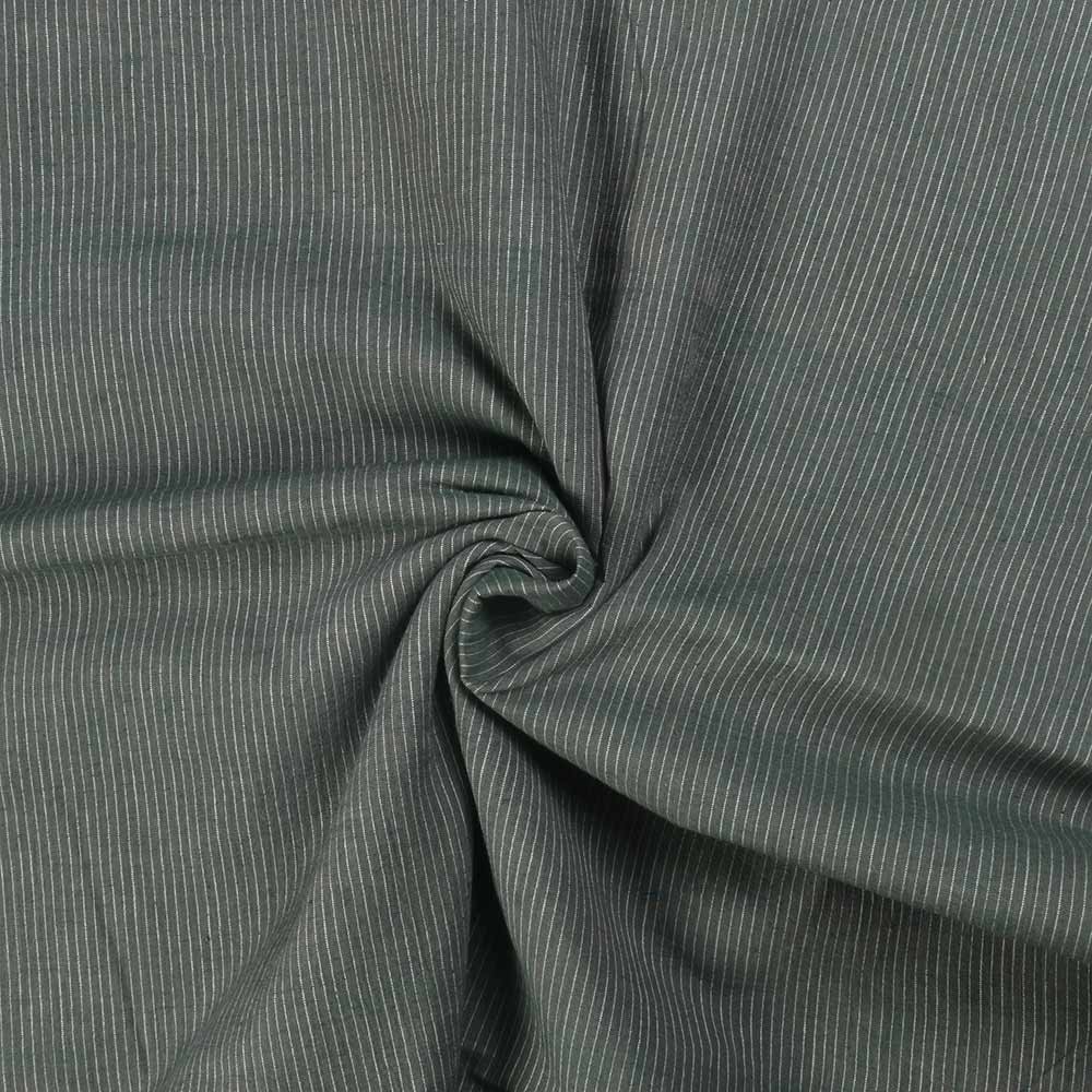 Stripe Green Pure Cotton 65 GSM Handwoven Fabric