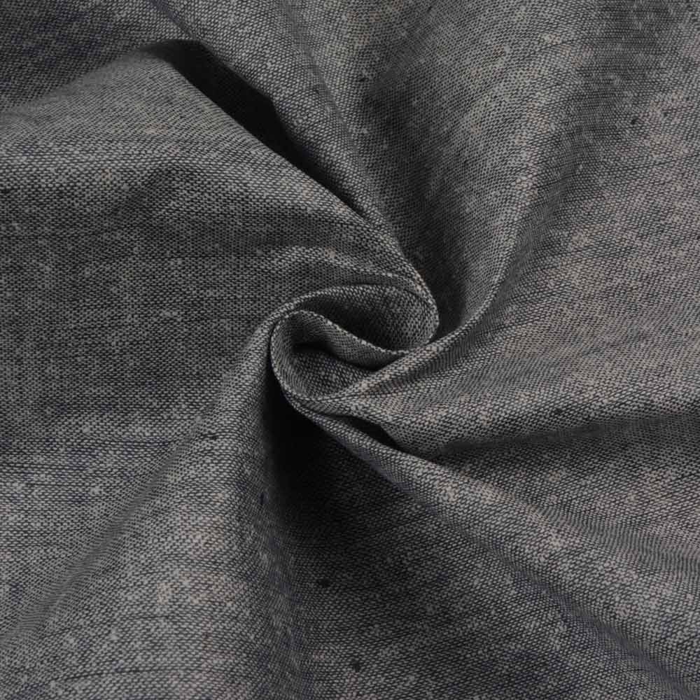 Plain Dark Grey Matka Silk & Khadi Blend 92 GSM Handwoven Fabric