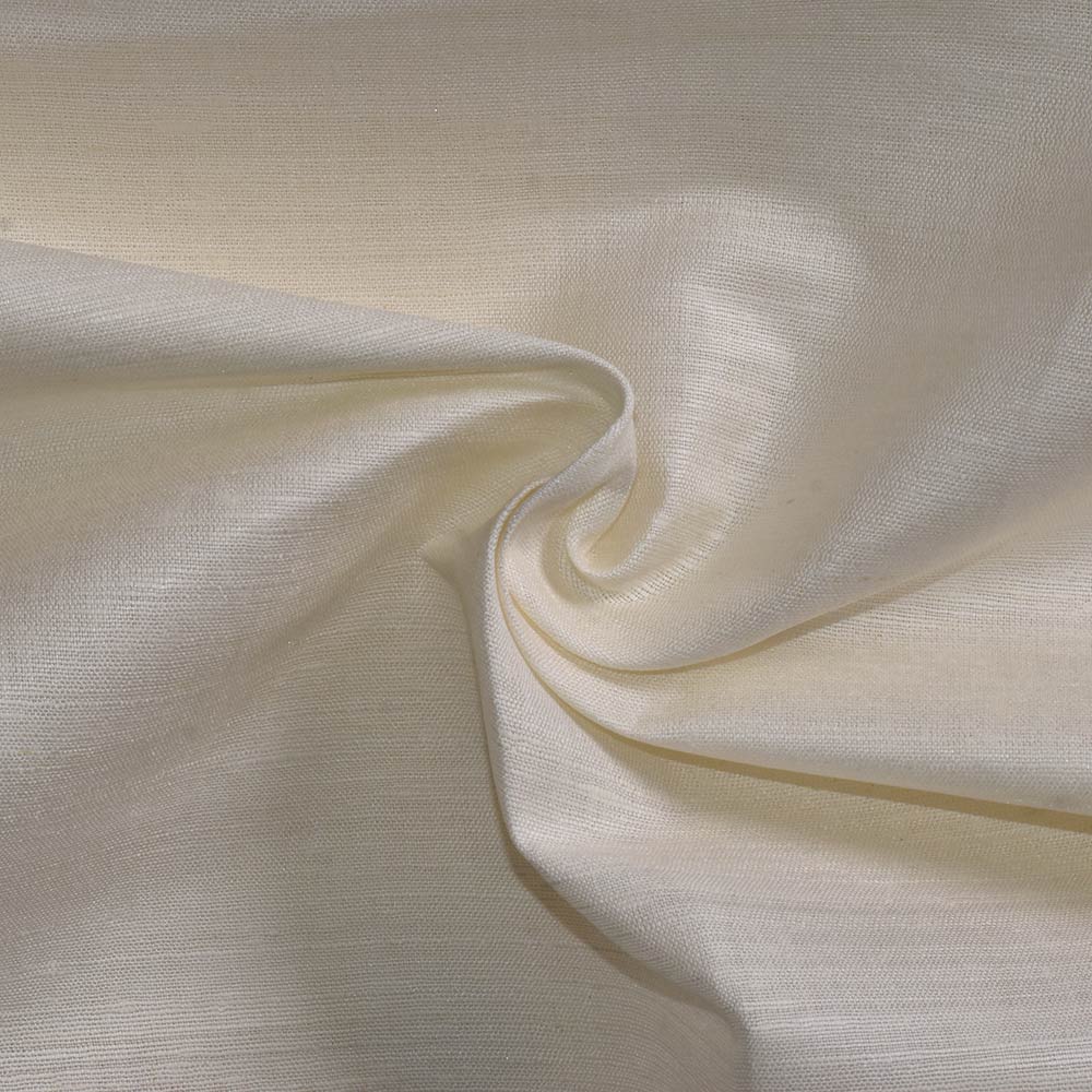 Plain Natural Matka Silk & Cotton Blend 94 GSM Handwoven Fabric