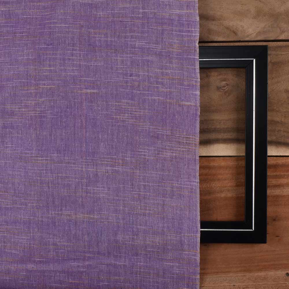 YARN TIE DYED PURPLE MATKA SILK & KHADI BLEND 122 GSM FABRIC