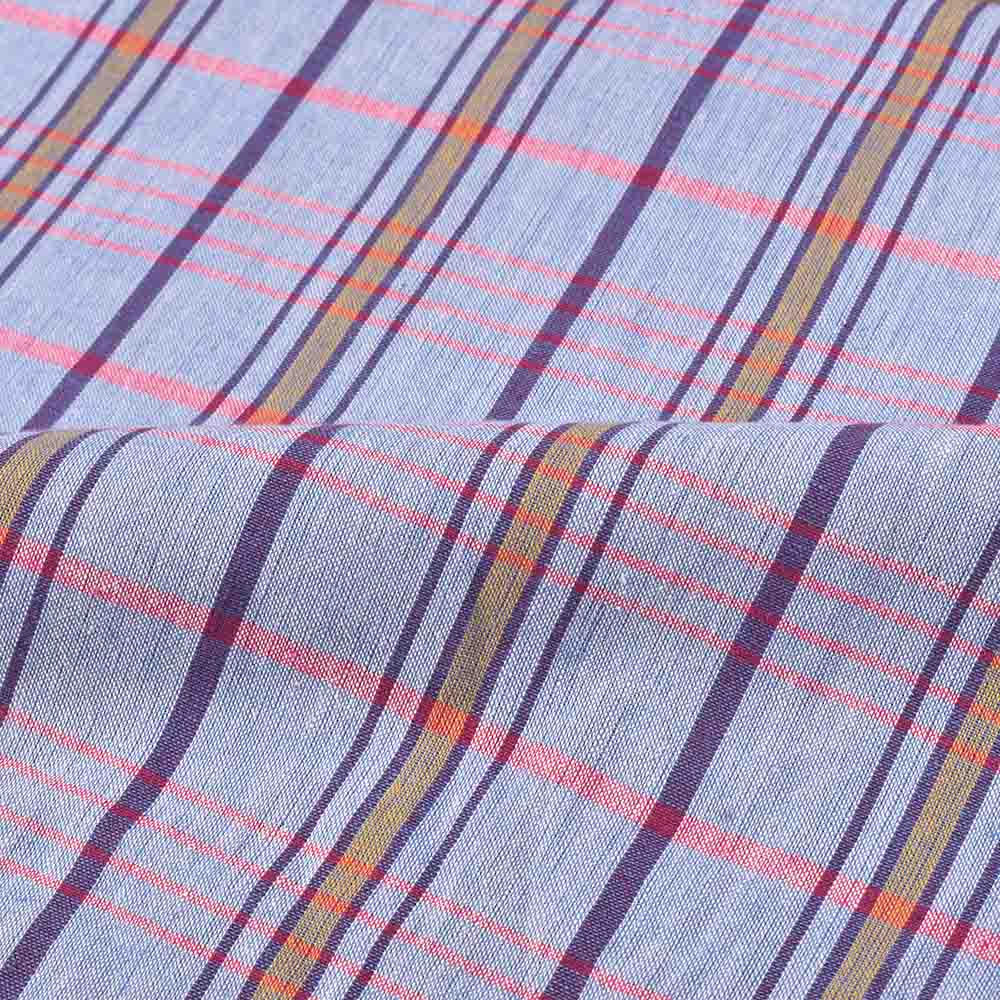 Check Multicolour Pure Cotton 93 GSM Handwoven Fabric