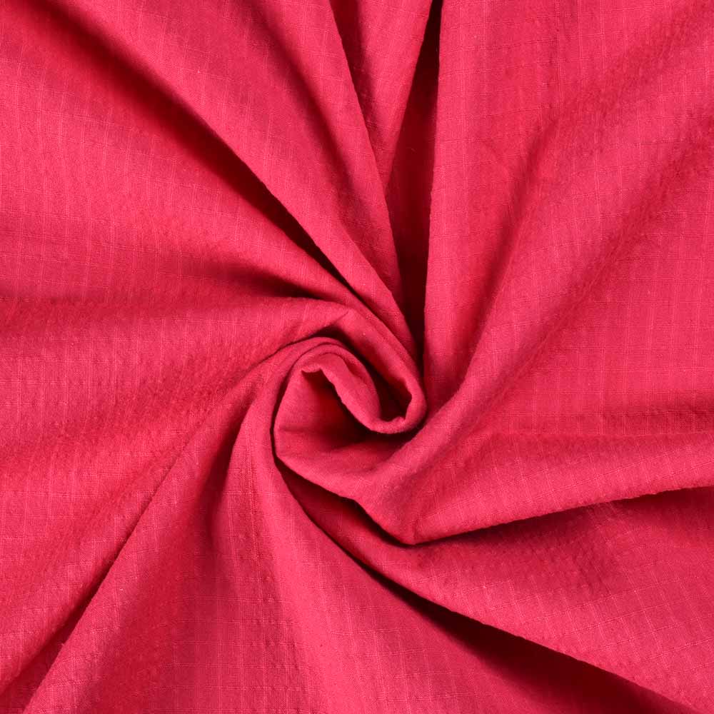 Check Pink Pure Cotton 115 GSM Handwoven Fabric