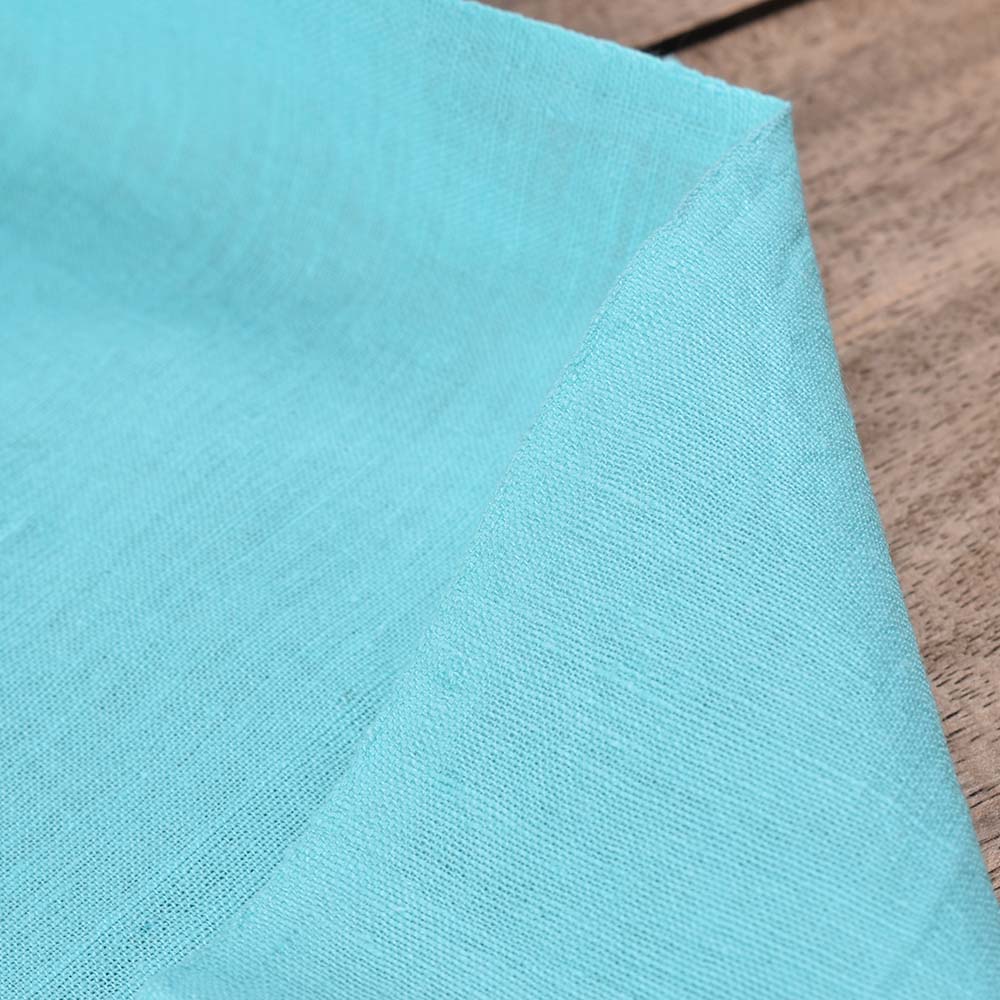 Plain Blue Pure Khadi 118 GSM Handwoven Fabric