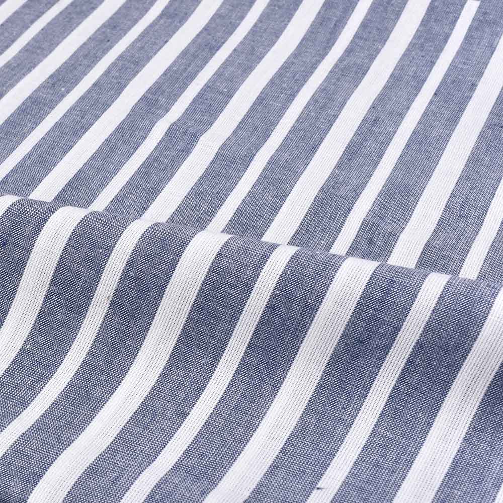 STRIPE BLUE WHITE PURE COTTON 100 GSM HANDWOVEN FABRIC 292