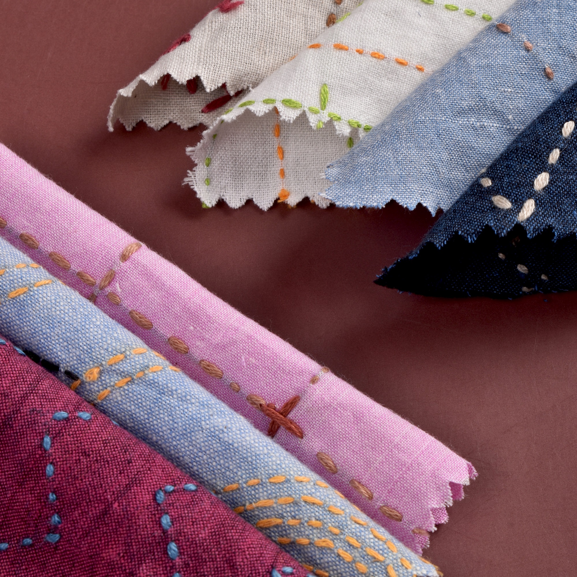Kantha Embroidery Fabric Swatches