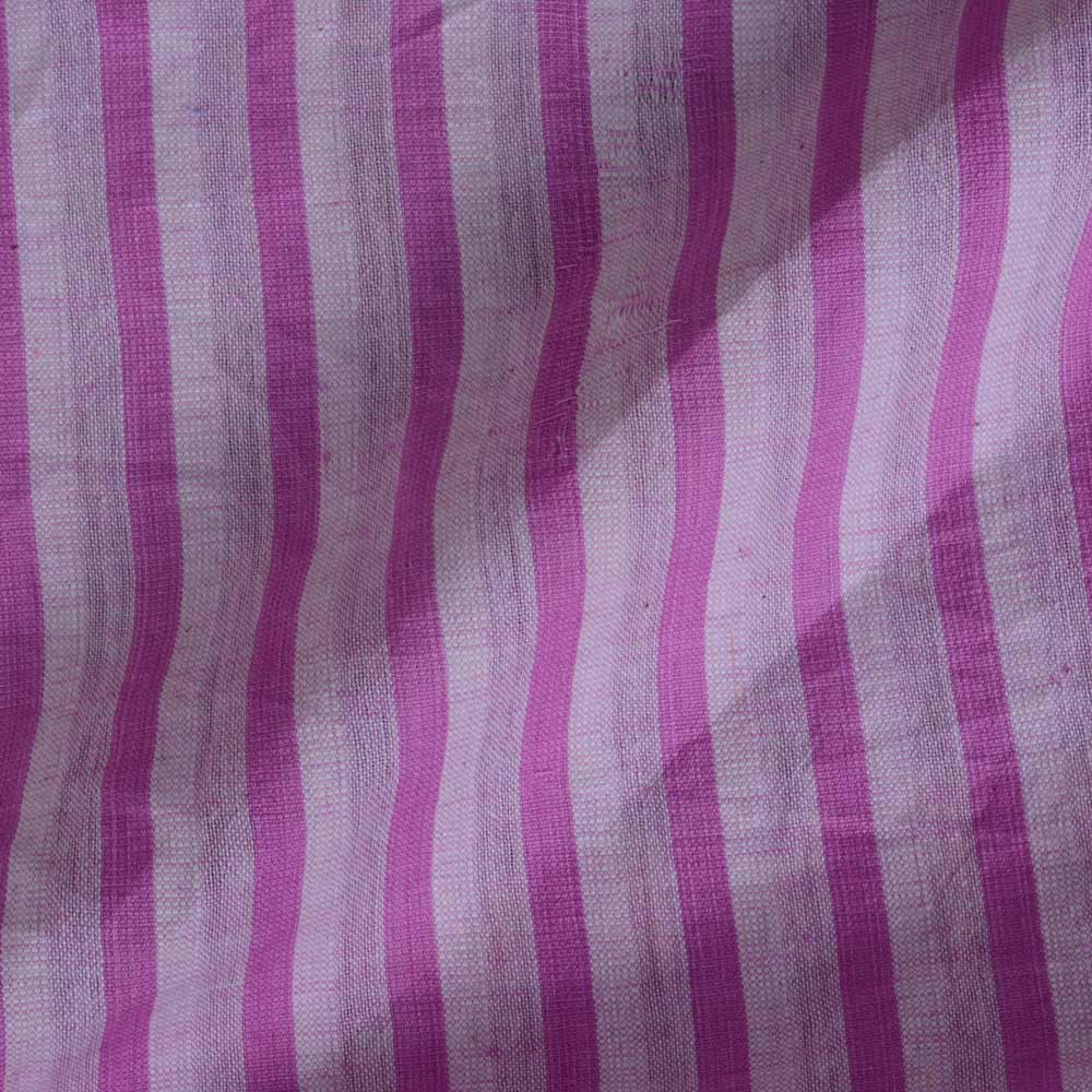 Stripe Pink Pure Cotton 98 GSM Handwoven Fabric