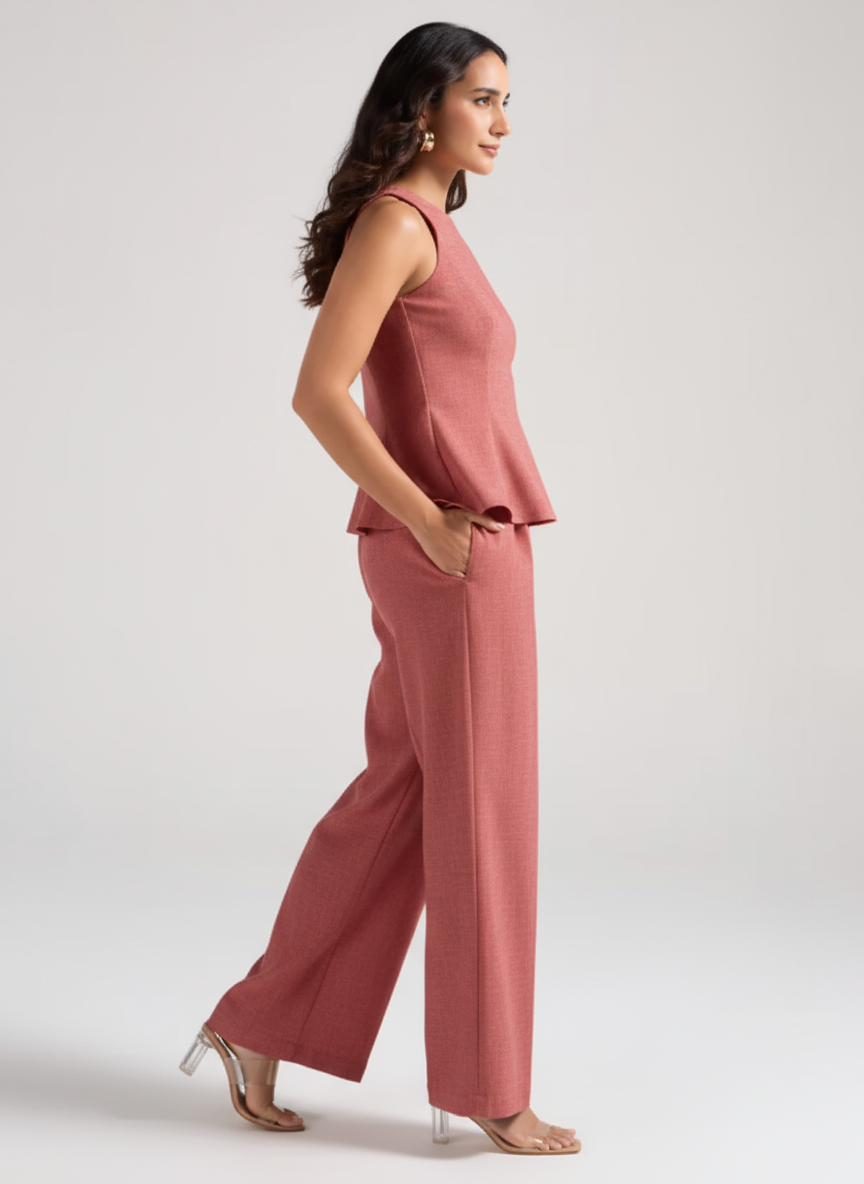 Peplum Top & Wide Leg Co-ord Set
