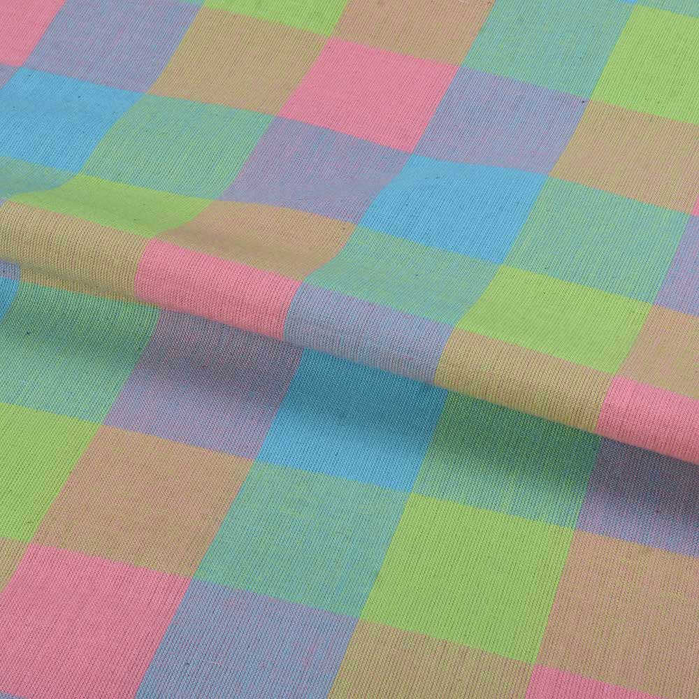 CHECK MULTICOLOR PURE COTTON 98 GSM HANDWOVEN FABRIC 419