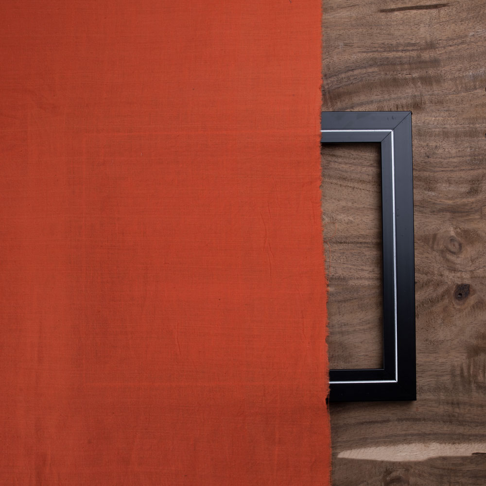 PLAIN ORANGE PURE COTTON 92 GSM HANDWOVEN FABRIC