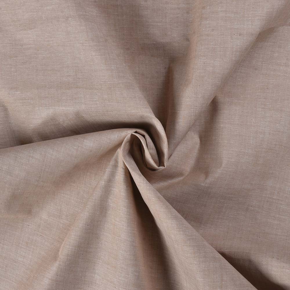 Plain Taupe Khadi Cotton 67 GSM Handwoven Fabric