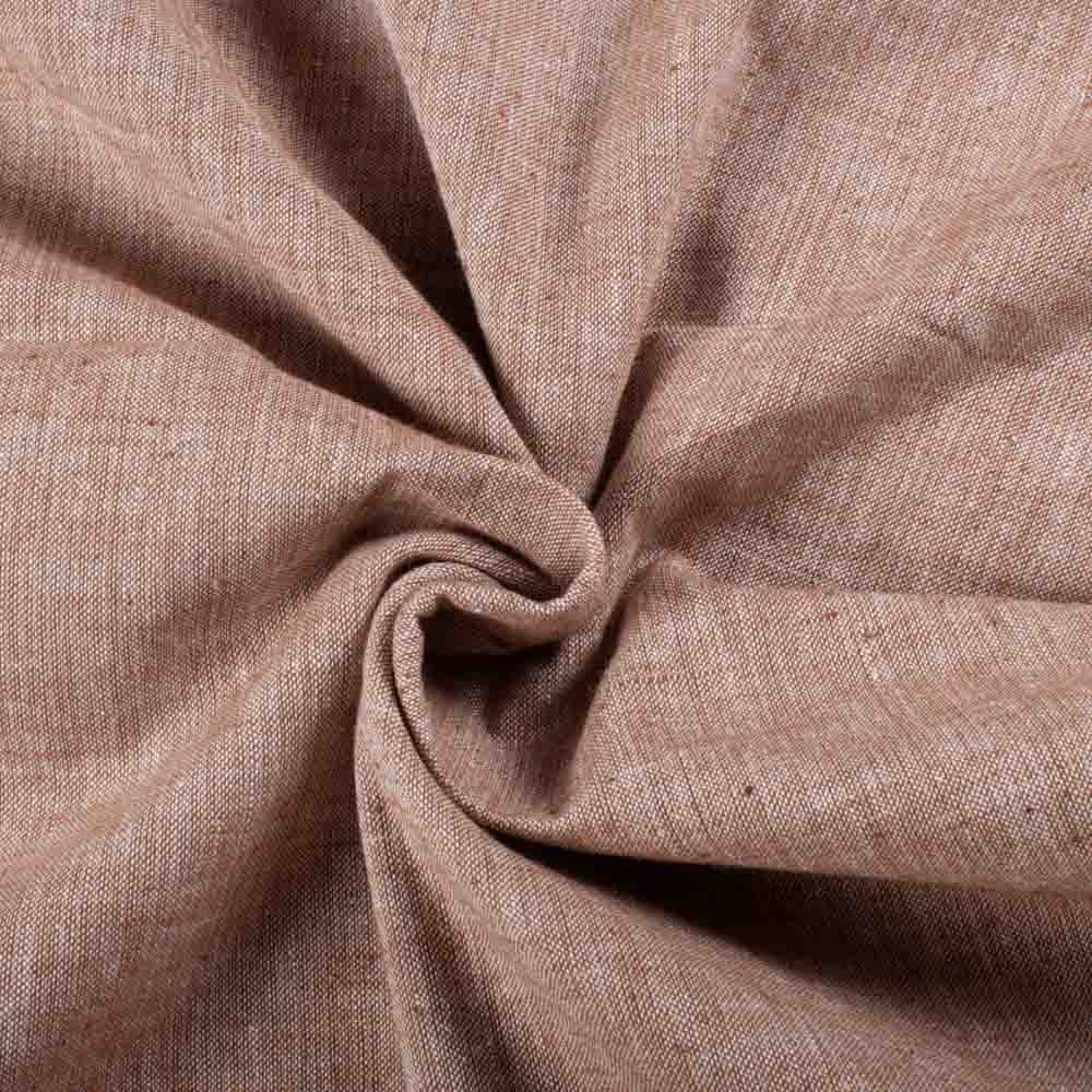 Chambray Plain Dark Brown Khadi 135 GSM Handwoven Fabric