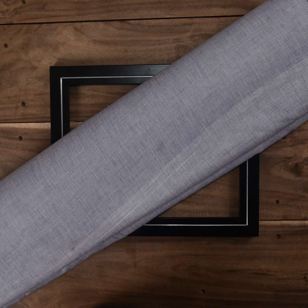 Chambray Purple Khadi Cotton 110 GSM Handwoven Fabric