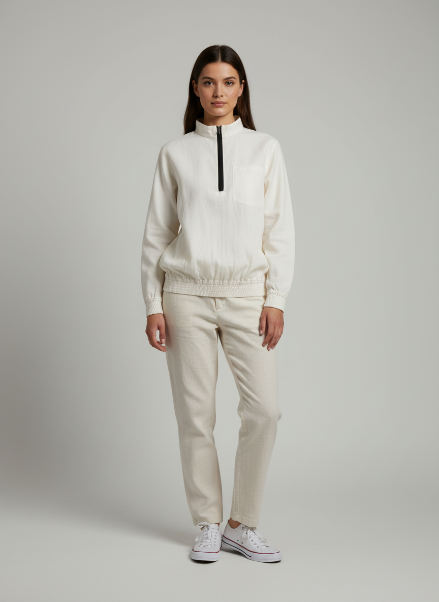 Pop Over Zip-Funnel Neck-Jumper Jacket
