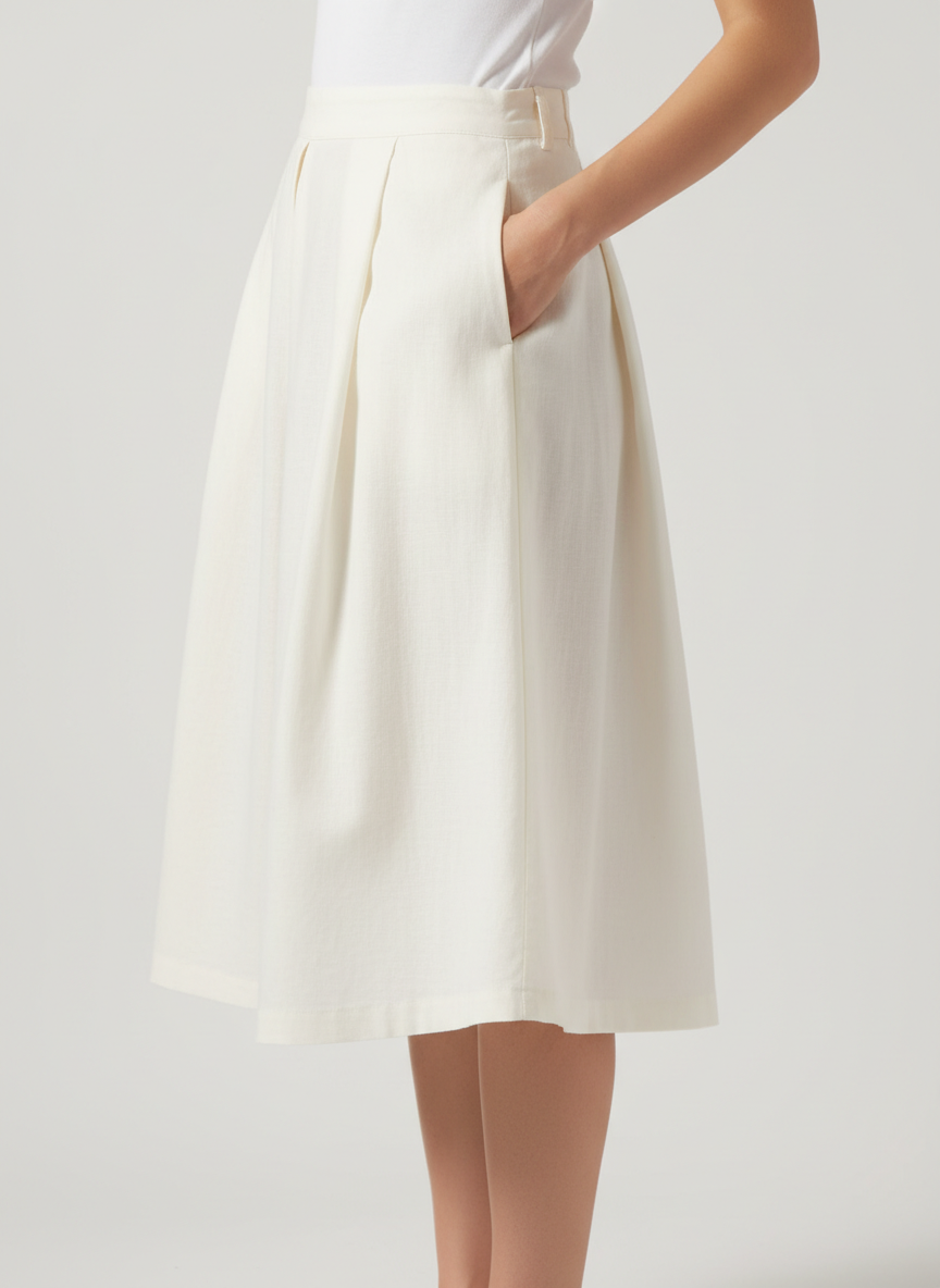 Pleated Midi Skirt
