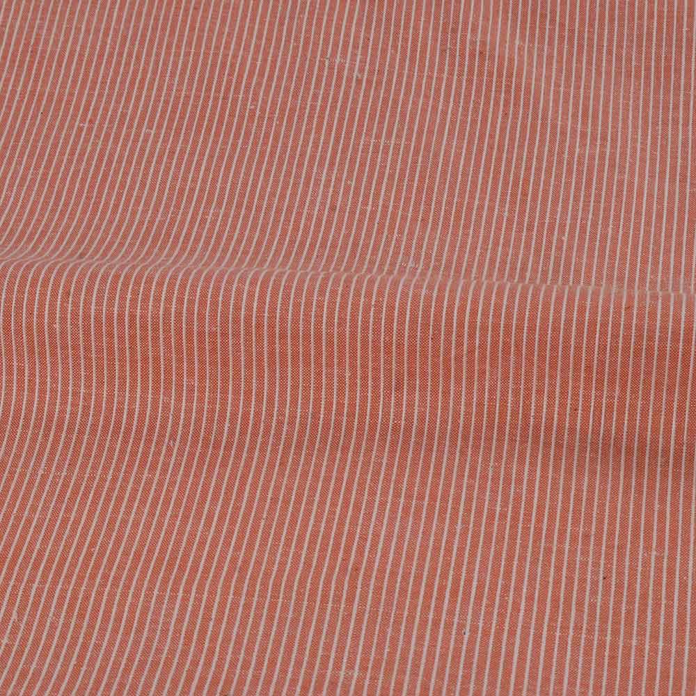 STRIPE RED & WHITE KHADI COTTON 105 GSM HANDWOVEN FABRIC