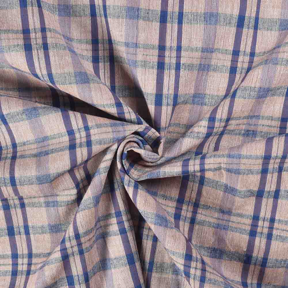 Check Multicolour Pure Cotton Handwoven 90 GSM Fabric