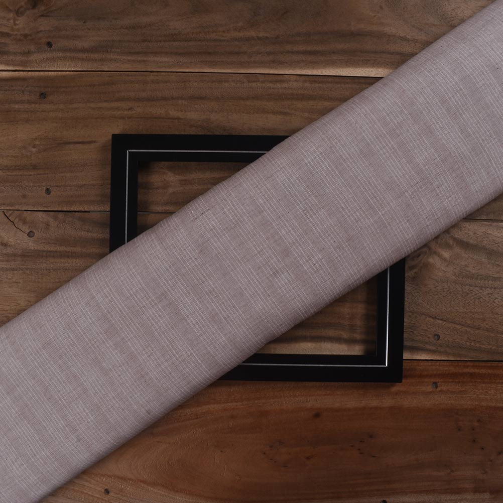Stripe Taupe Pure Cotton 80 GSM Handwoven Fabric