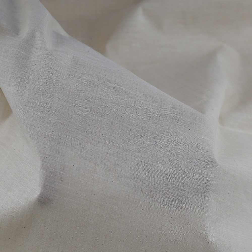 Chambray Light Grey Khadi Cotton 62 GSM Handwoven Fabric