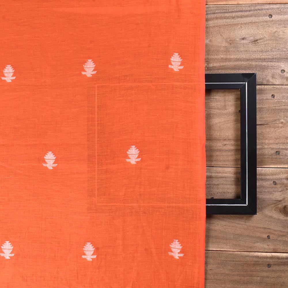Geometric pattern on traditional Jamdani fabric