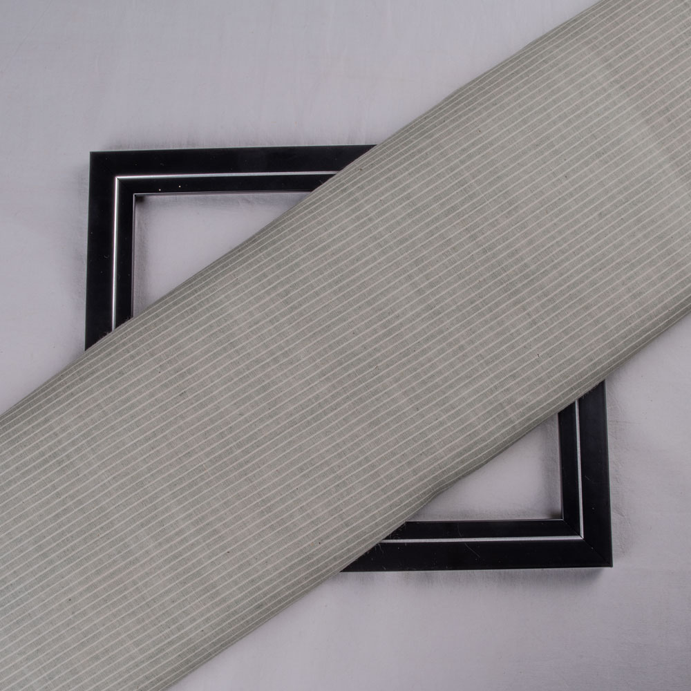Pinstripe Grey & White Pure Cotton 90 GSM Handwoven Fabric