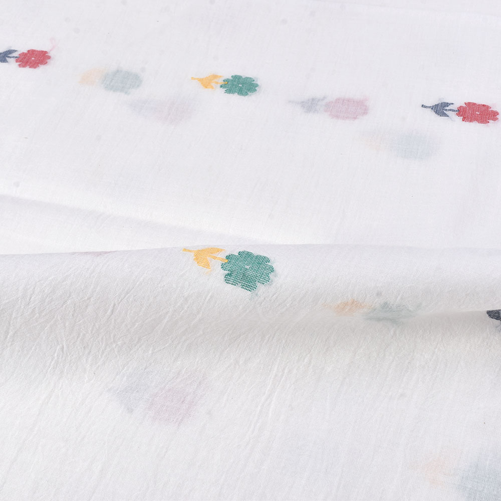 MULTICOLOR FLORAL JAMDANI PURE COTTON 60 GSM HANDWOVEN FABRIC