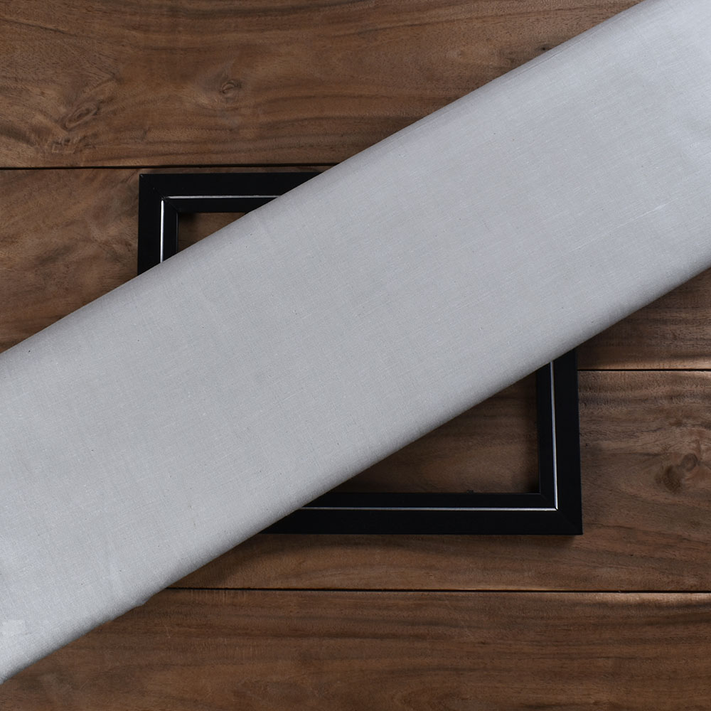 Chambray Grey Khadi Cotton 115 GSM Handwoven Fabric