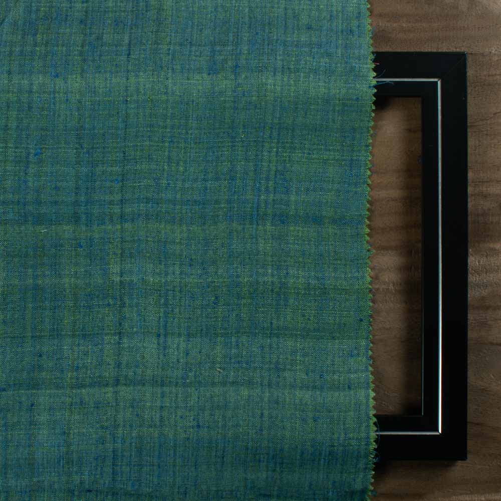 PLAIN BLUE GREEN PURE MATKA 110 GSM HANDWOVEN FABRIC