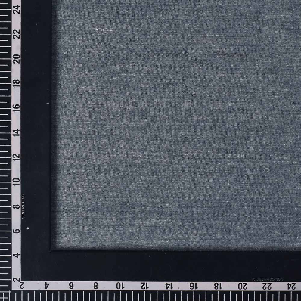 CHAMBRAY DARK GREY KHADI COTTON 67 GSM HANDWOVEN FABRIC