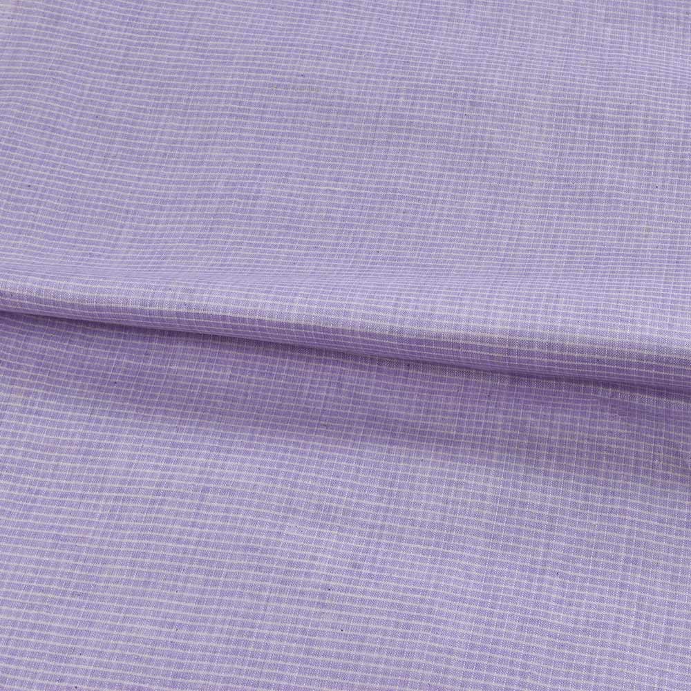 CHECK PURPLE PURE COTTON 93 GSM HANDWOVEN FABRIC D11