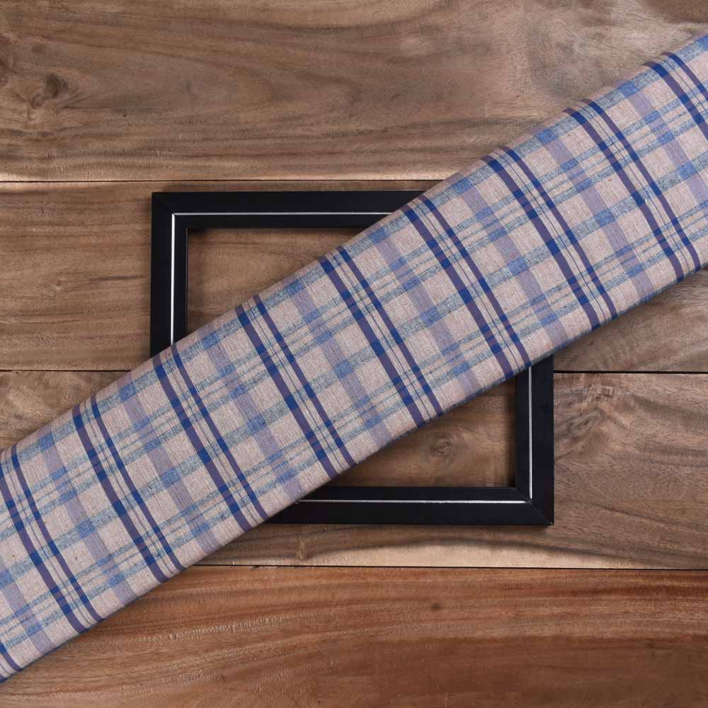 Check Multicolour Pure Cotton Handwoven 90 GSM Fabric
