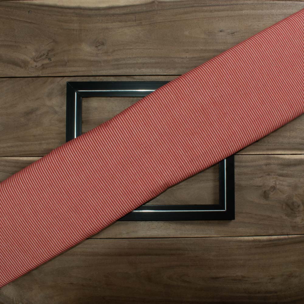 Stripe Brown Red Pure Cotton 95 GSM Handwoven Fabric