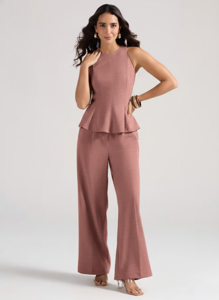 Peplum Top & Wide Leg Co-ord Set