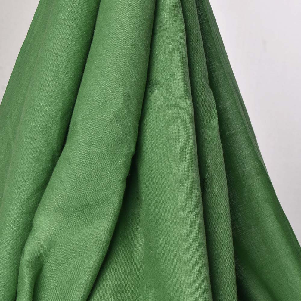 Plain Green Khadi Cotton 115 GSM Handwoven Fabric