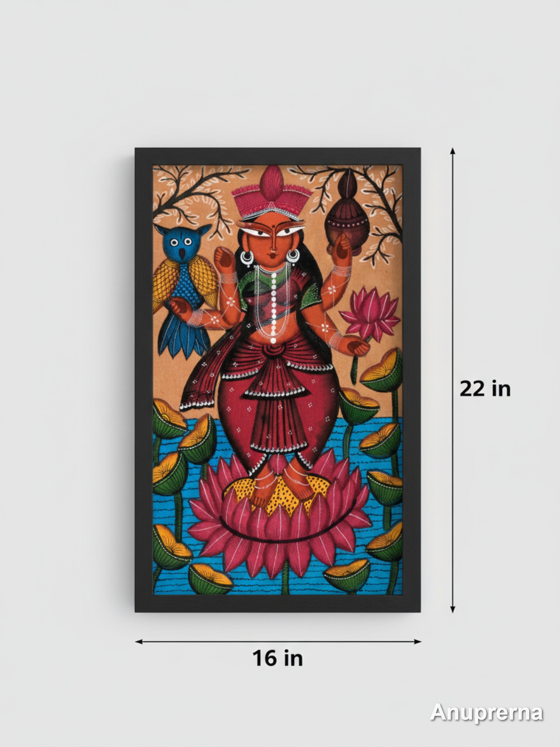 Goddess Laxmi With Four Hands Wall Art Decor