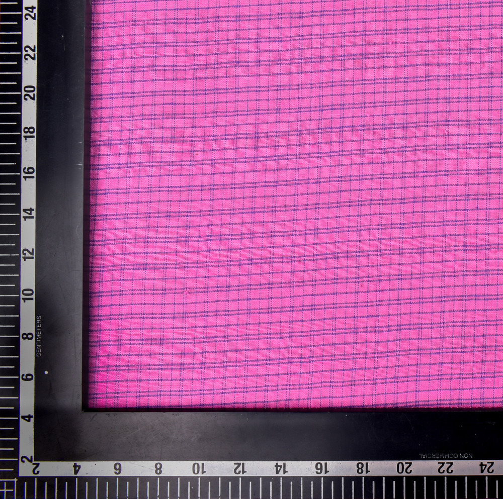 CHECK PINK PURE COTTON 102 GSM HANDWOVEN FABRIC