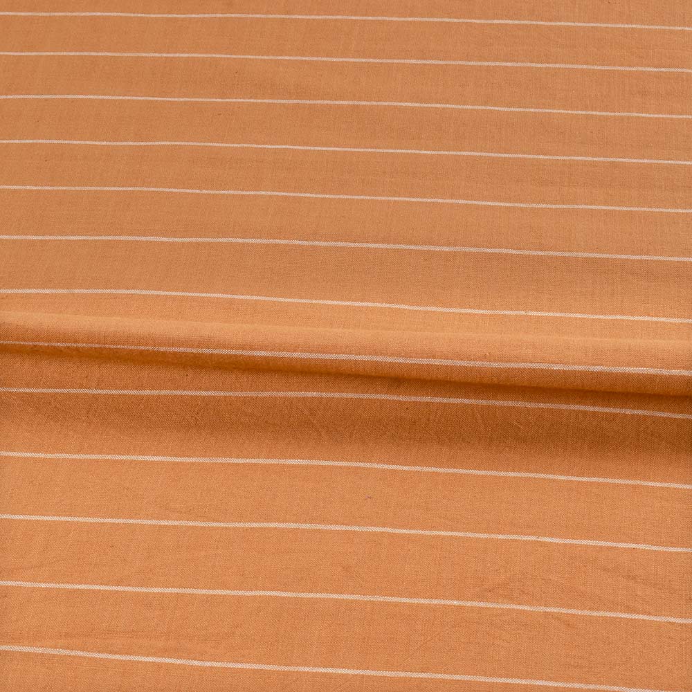 PINSTRIPE MUSTARD YELLOW PURE COTTON 87 GSM HANDWOVEN FABRIC
