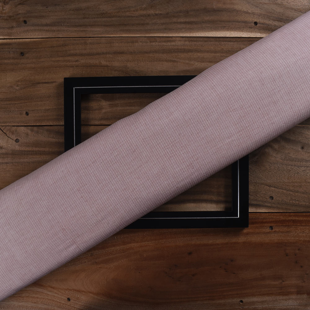 Stripe Light Pink Pure Cotton 90 GSM Handwoven Fabric R4