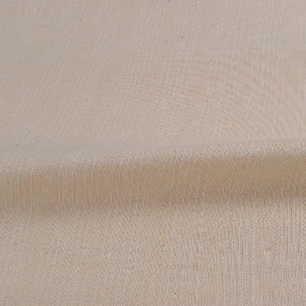 STRIPE LIGHT PEACH PURE COTTON 80 GSM HANDWOVEN FABRIC W25