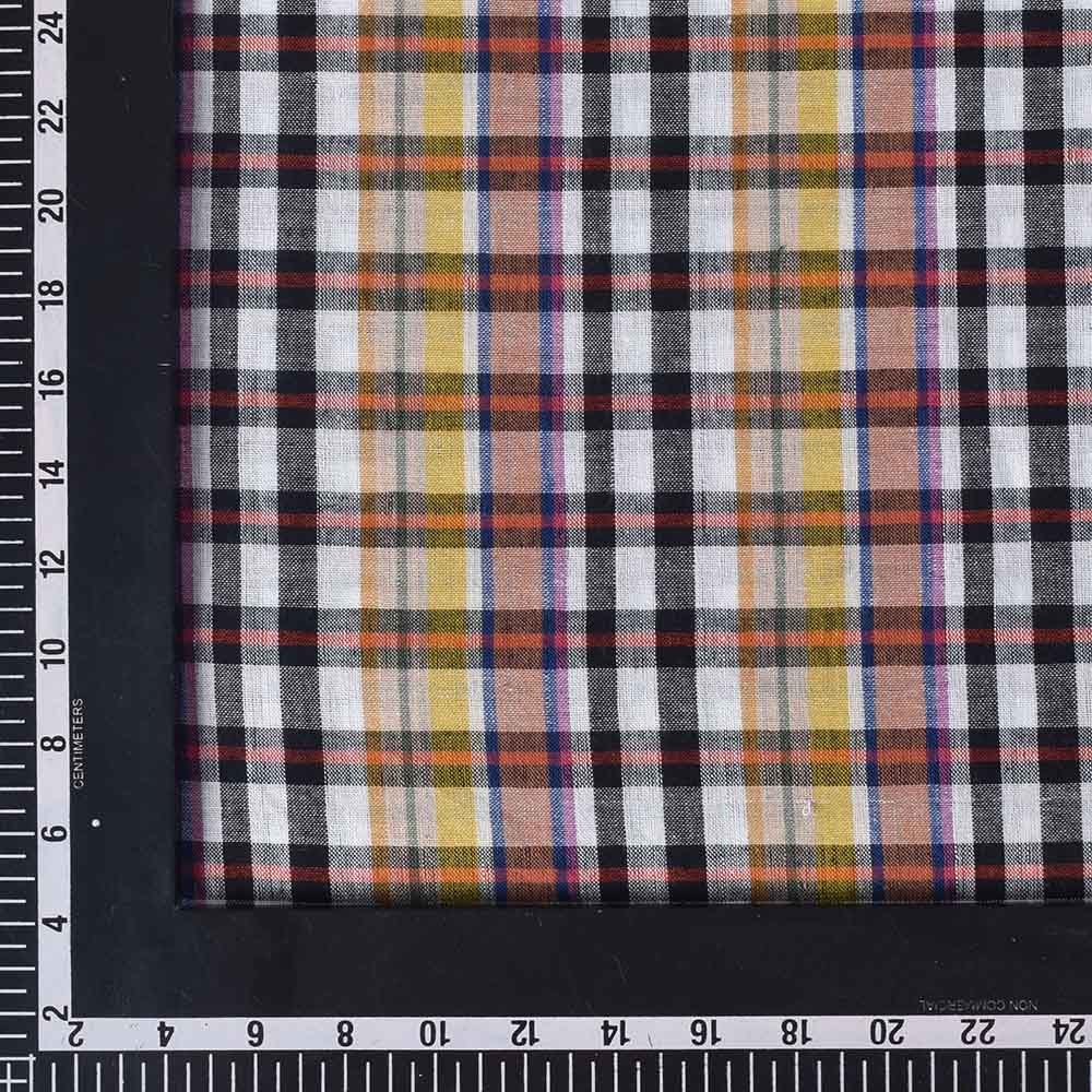 CHECK MULTICOLOUR PURE COTTON 96 GSM HANDWOVEN FABRIC 477