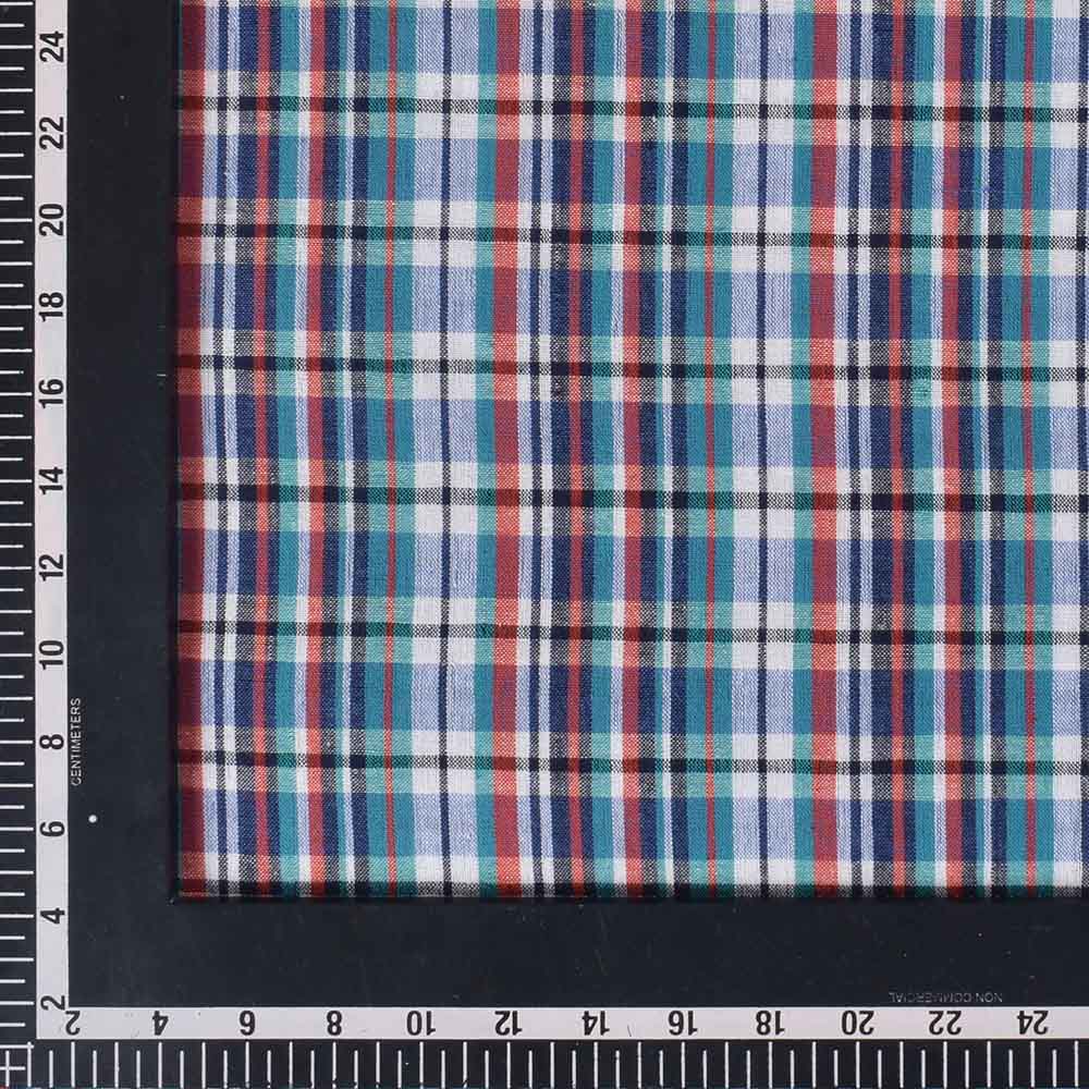 CHECK MULTICOLOUR PURE COTTON 95 GSM HANDWOVEN FABRIC 482