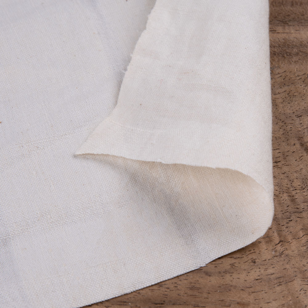 White Stripe Cotton 135 GSM Fabric - Bleached White & Dyeable