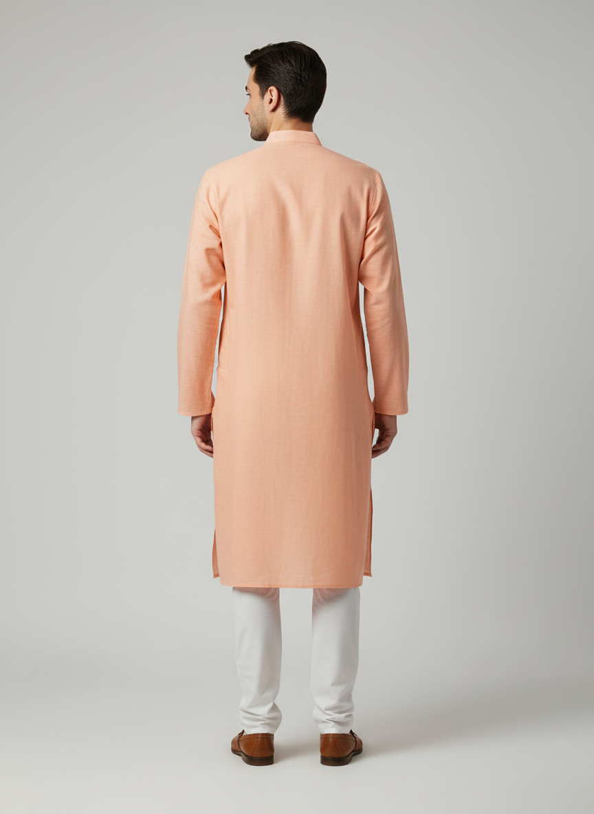 Plain Polo Sem Botao Collared Kurta With Long Sleeves