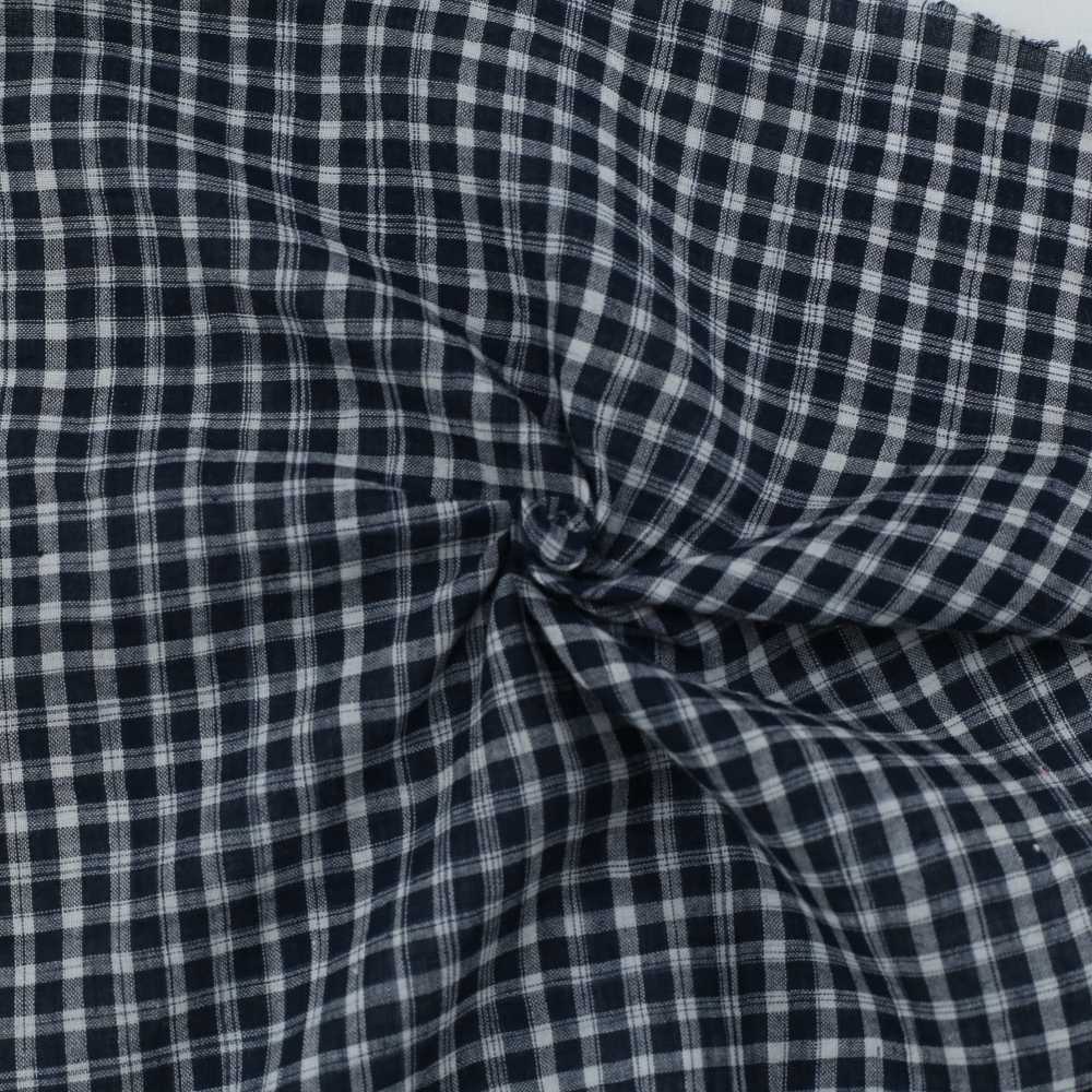Check Black & White Pure Cotton 65 GSM Handwoven Fabric