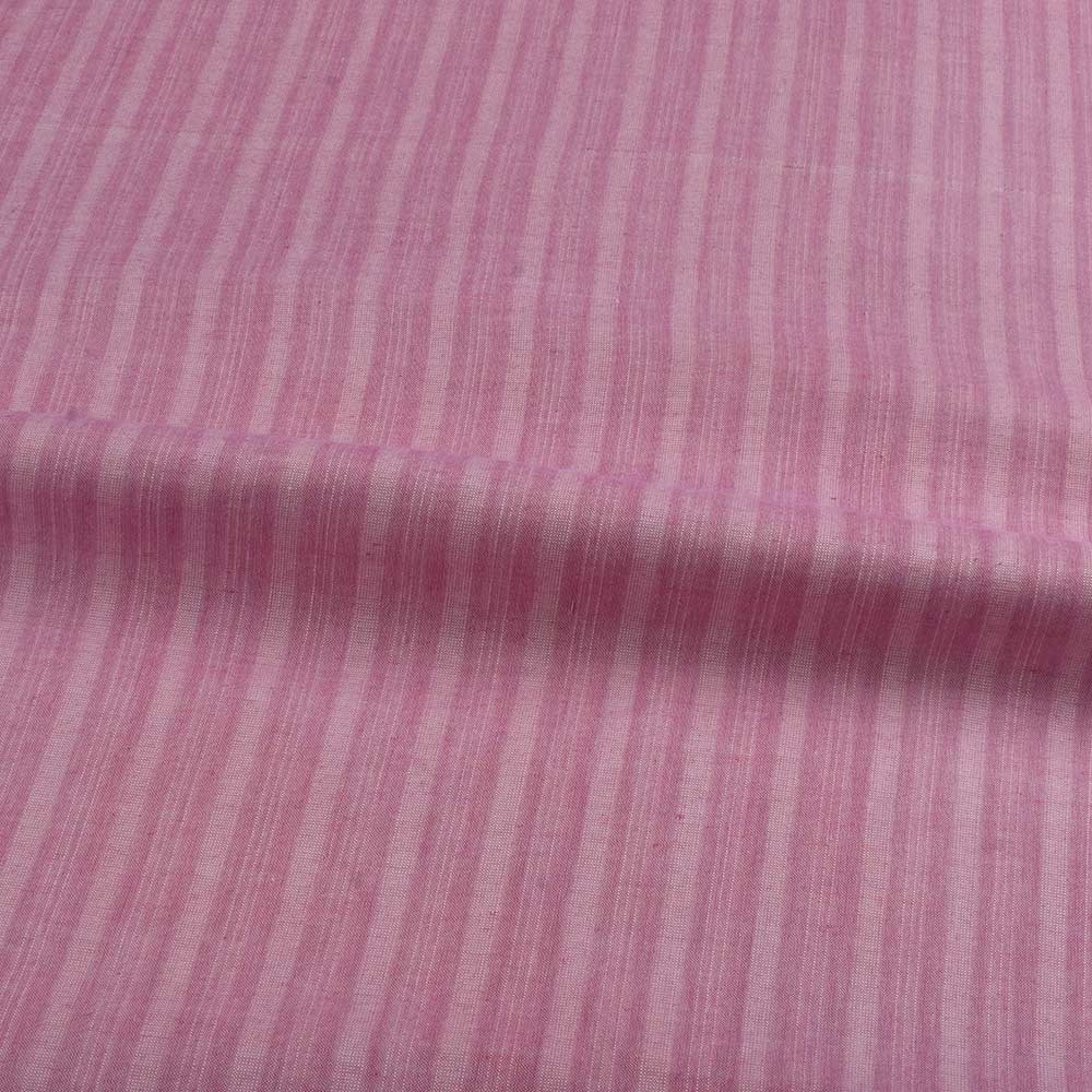 STRIPE BABY PINK PURE COTTON 85 GSM HANDWOVEN FABRIC
