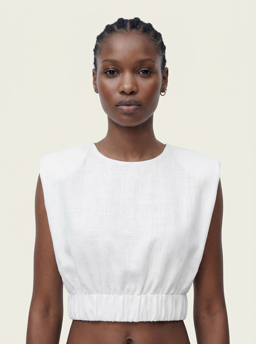 Triangle Cutout Back Cropped Top