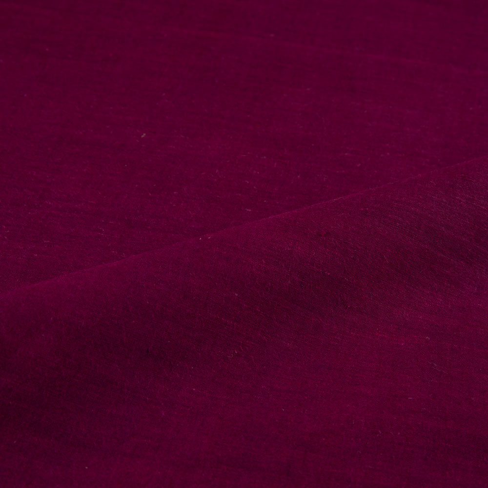 PLAIN PLUM KHADI COTTON 69 GSM HANDWOVEN FABRIC