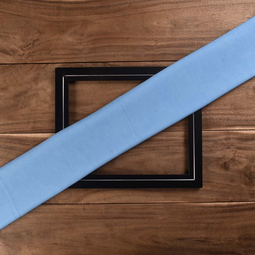 Stripe Sky Blue Pure Cotton 77 GSM Handwoven Fabric 49