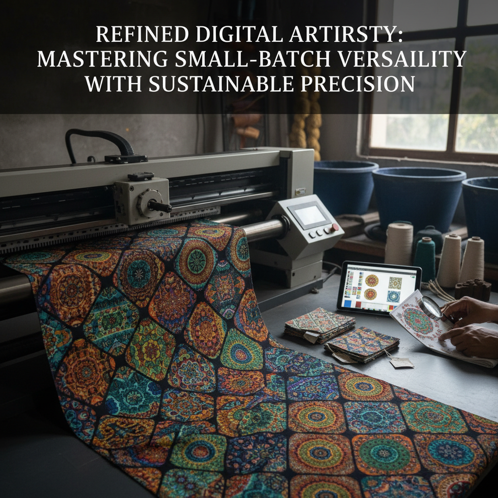 Close-up detail showing the crisp lines of screen printing versus the soft gradients of digital printing on silk.