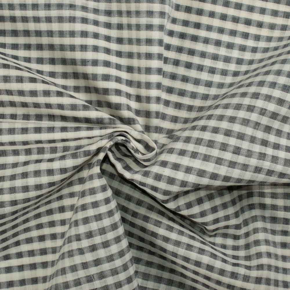 Check White Black Pure Cotton 95 GSM Handwoven Fabric 17