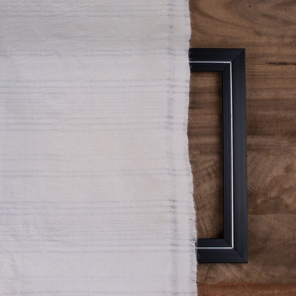 WHITE STRIPE COTTON 140 GSM FABRIC - BLEACHED WHITE & DYEABLE